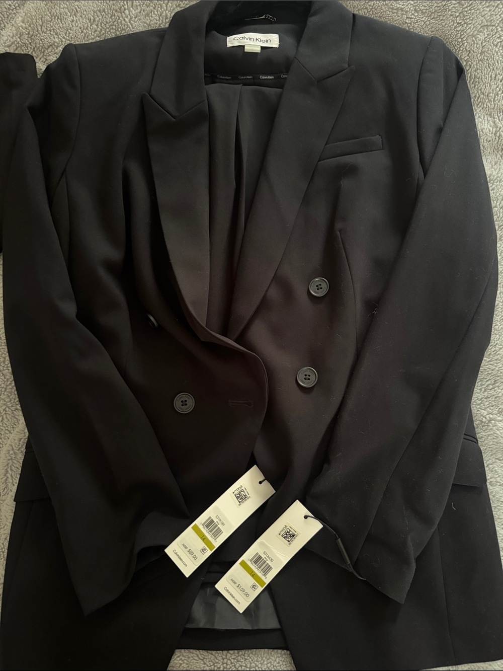 Calvin Klein Navy Double-Breasted Women's Blazer